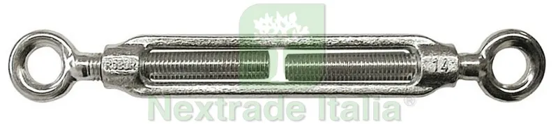 TENDITORE A DUE OCCHI PER FUNI mm.20 (3/4) — Accessori recinzione — rif. FERX.VIT16189 TENDITORE A DUE OCCHI PER FUNI mm.20 (3/4) — Accessori recinzione — rif. FERX.VIT16189