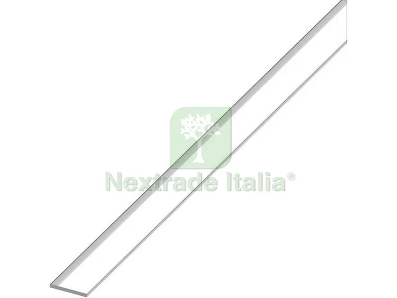 5PZ PROFILO BARRA PIATTA ALLUMINIO Argento Cromato mm. 15x2 mt. 2 — Lamiere, lastre e piastre — rif. FERX.VIT53632