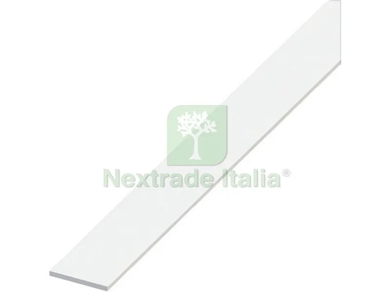 5PZ PROFILO BARRA PIATTA ALLUMINIO Bianco mm. 25x2 mt. 2 — Lamiere, lastre e piastre — rif. FERX.VIT53647