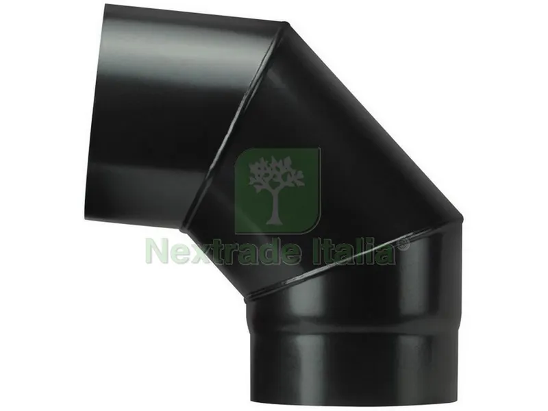 GOMITO 90° PER STUFA A LEGNA PORCELLANATO PLUS LIGHT Col. Nero opaco Ø cm. 12 — Stufe e camini — rif. FERX.VIT54701 GOMITO 90° PER STUFA A LEGNA PORCELLANATO PLUS LIGHT Col. Nero opaco Ø cm. 12 — Stufe e camini — rif. FERX.VIT54701