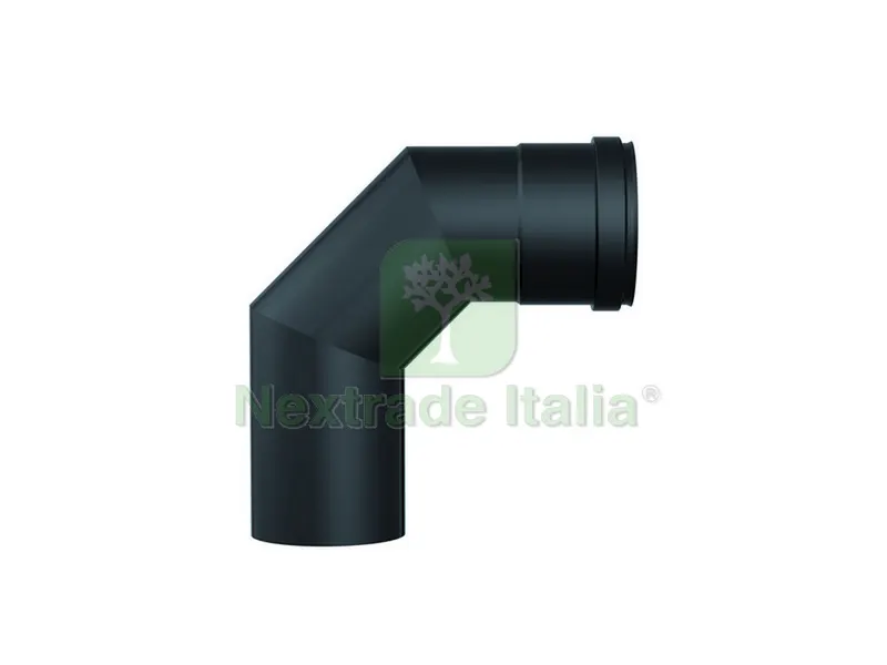 2PZ GOMITO A 90° PER STUFE A PELLET Col. Nero opaco Ø cm.10 — Stufe e camini — rif. FERX.VIT38570 2PZ GOMITO A 90° PER STUFE A PELLET Col. Nero opaco Ø cm.10 — Stufe e camini — rif. FERX.VIT38570