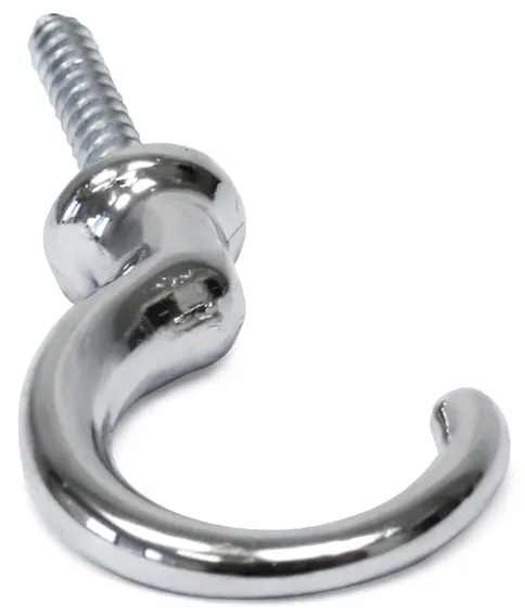 100PZ Gancio a Muro per Tendaggi Cromato mm. 35x15 (tipo B) — Casalinghi e organizzazione — rif. FERX.VIT60523