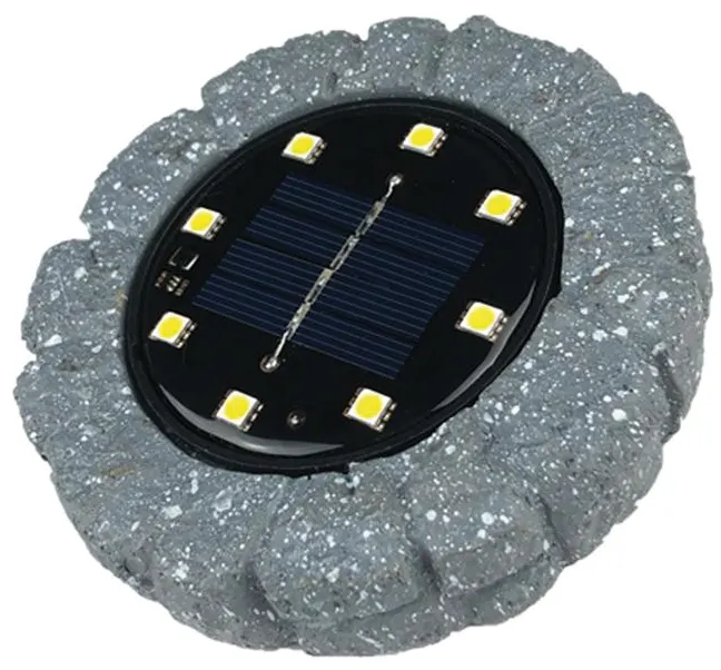 12PZ Suprema Luce Solare Segnapasso Effetto Pietra con Sensore Crepuscolare, 8 led x 0,5 watt, 10 lumen — Illuminazione — rif. FERX.VIT60530