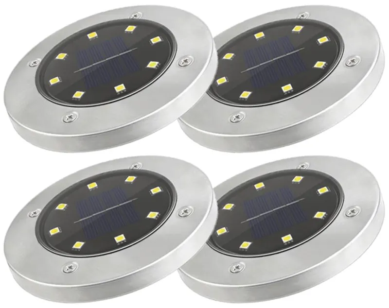 Suprema Luce Solare Segnapasso con Sensore Crepuscolare 4 PZ, 8 led x 0,2 watt, 10 lumen — Illuminazione — rif. FERX.VIT60531