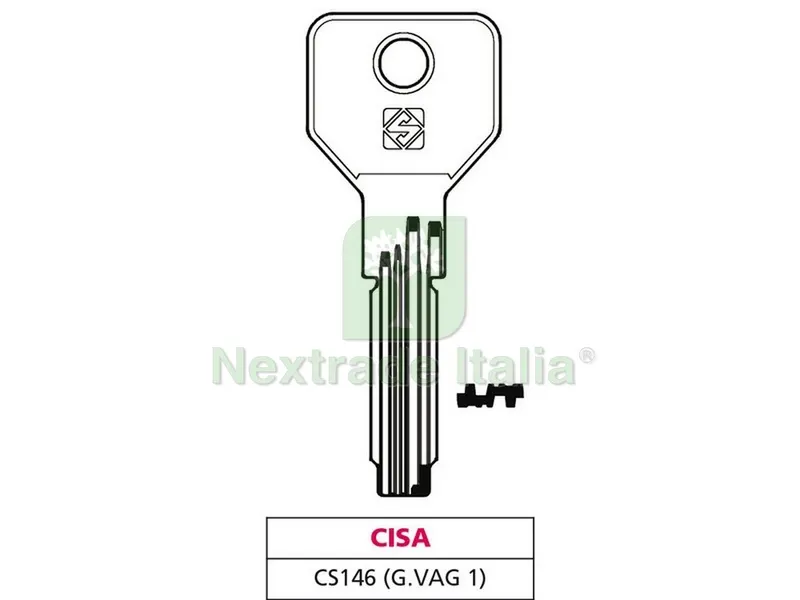 10PZ CHIAVE PUNZONATA OTTONE CS146 (G.VAG 1) CISA — Serrature e cilindri — rif. FERX.VIT47426