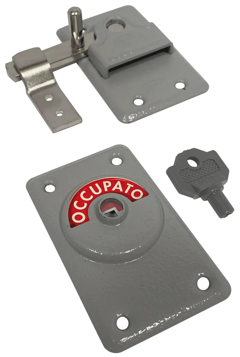 Ibfm Catenaccio Libero-Occupato con Chiave col. Grigio — Lucchetti e catene — rif. FERX.VIT60943 Ibfm Catenaccio Libero-Occupato con Chiave col. Grigio — Lucchetti e catene — rif. FERX.VIT60943