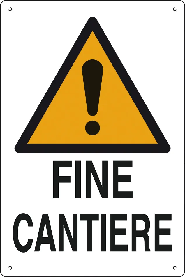 10PZ Cartello Segnaletico Fine Cantiere cm. 40x60 — Utensili e segnaletica — rif. FERX.VIT61082