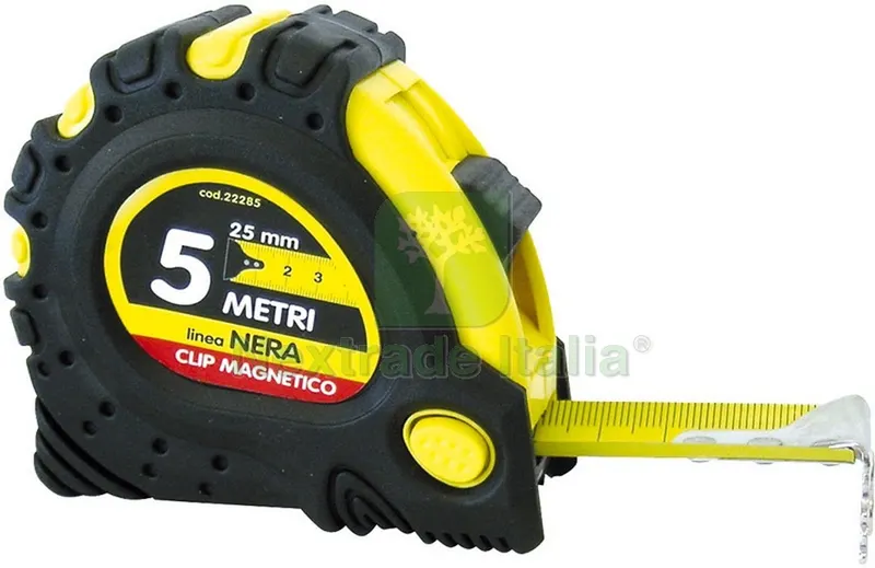 FLESSOMETRO LINEA NERA MAGNETICO mt. 5x25 mm. — Misurazione e taglio manuale — rif. FERX.VIT22285