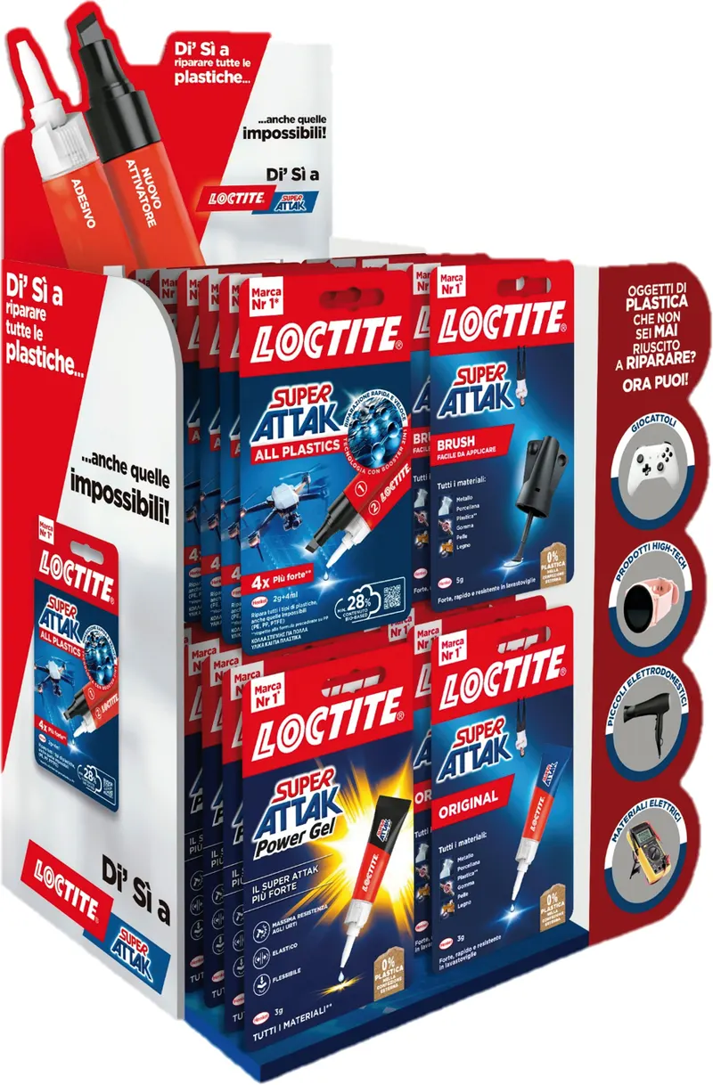 Henkel Colla Super Attak Espositore Misto 36 Pezzi — Articoli per ufficio — rif. FERX.VIT60872 Henkel Colla Super Attak Espositore Misto 36 Pezzi — Articoli per ufficio — rif. FERX.VIT60872