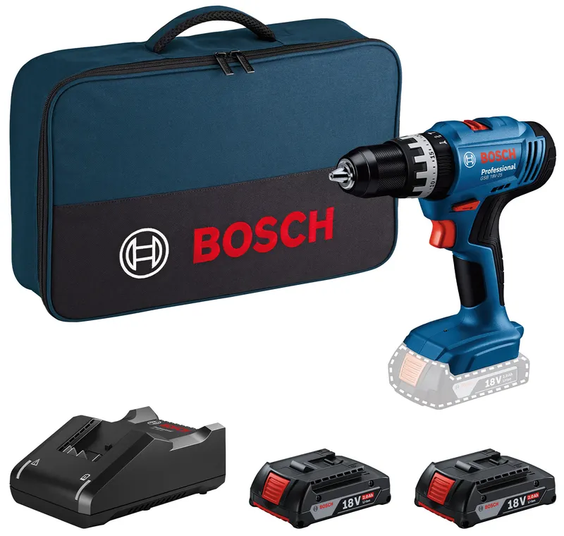 Bosch TRAPANO AVVITATORE CON PERCUSSIONE GSB 18V-25 2 batterie 2,0 Ah con borsa — Trapani e avvitatori — rif. FERX.VIT60591 Bosch TRAPANO AVVITATORE CON PERCUSSIONE GSB 18V-25 2 batterie 2,0 Ah con borsa — Trapani e avvitatori — rif. FERX.VIT60591