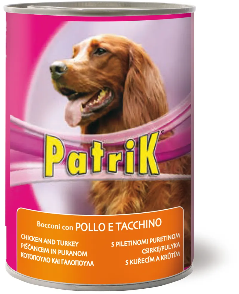 24PZ Morando BOCCONI PER CANI ''PATRIK'' gusto pollo e tacchino - gr. 405 — Cani — rif. FERX.VIT61182 24PZ Morando BOCCONI PER CANI ''PATRIK'' gusto pollo e tacchino - gr. 405 — Cani — rif. FERX.VIT61182