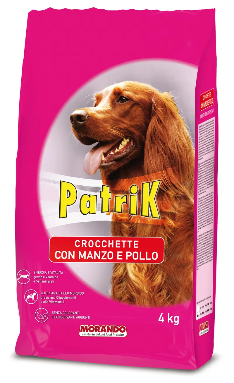 Morando CROCCHETTE PER CANI ''PATRIK'' gusto manzo e pollo - kg. 4 — Mangimi e alimentazione — rif. FERX.VIT61224 Morando CROCCHETTE PER CANI ''PATRIK'' gusto manzo e pollo - kg. 4 — Mangimi e alimentazione — rif. FERX.VIT61224
