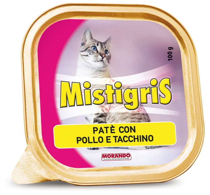 32PZ Morando PATÈ PER GATTI ''MISTIGRIS'' gusto pollo e tacchino - gr. 100 — Gatti — rif. FERX.VIT61199