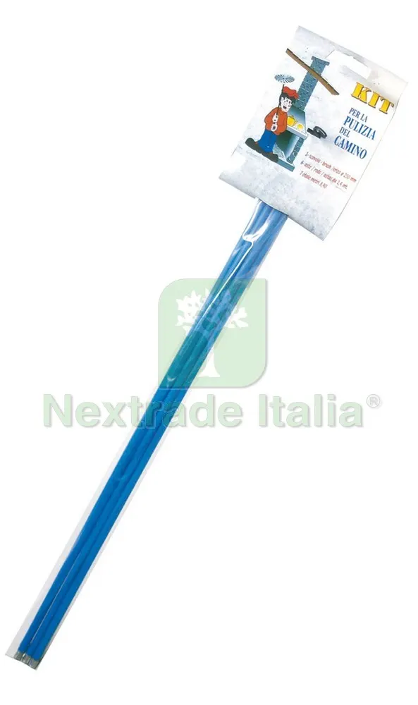 SPAZZACAMINO COMPLETO DI 6 ASTE lunghezza totale 8,4 mt. — Stufe e camini — rif. FERX.VIT8006