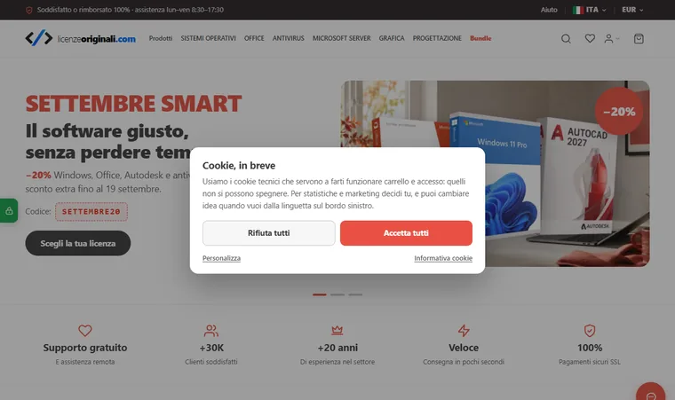 Negozio online Licenze Originali per la vendita di software con consegna immediata