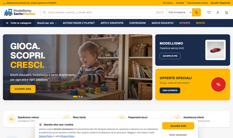 Sito e-commerce Modellismo SantoMartino realizzato da Nextrade Italia
